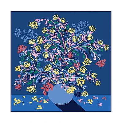 Jessie Zhao New York Silk Scarf of Night Flowers