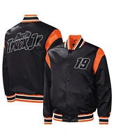 Men's Starter Black Martin Truex Jr Force Play Full-Snap Varsity Jacket