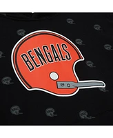 Men's Mitchell & Ness Black Cincinnati Bengals Allover Print Fleece Pullover Hoodie