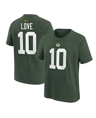 Preschool Boys and Girls Nike Jordan Love Green Green Bay Packers Player Name and Number T-shirt