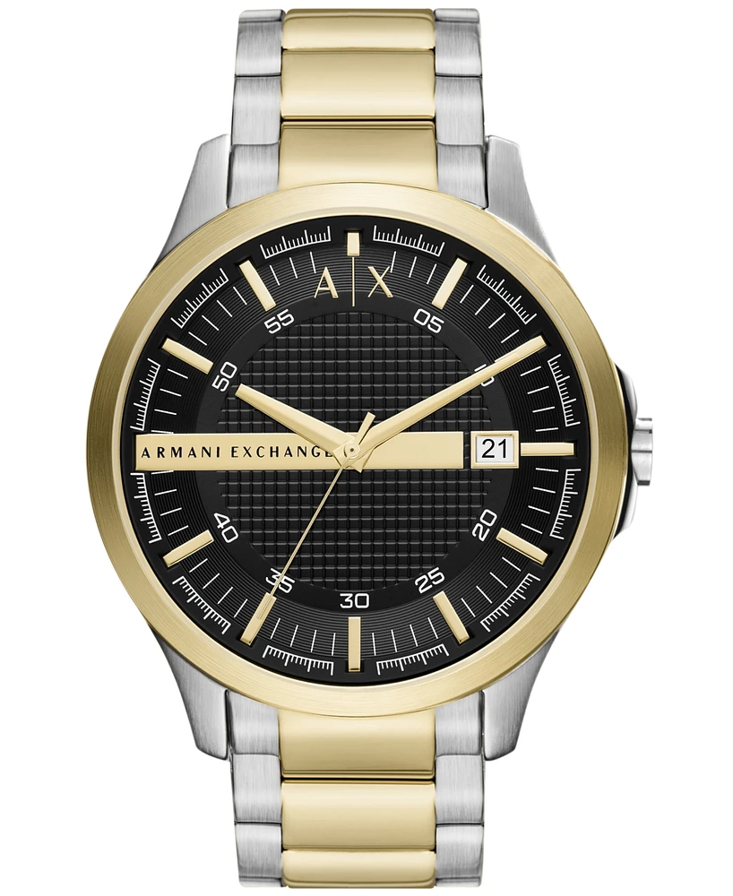 A|X Armani Exchange Men's Three Hand Date Two-Tone Stainless Steel Watch 46mm