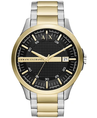 A|X Armani Exchange Men's Three Hand Date Two-Tone Stainless Steel Watch 46mm