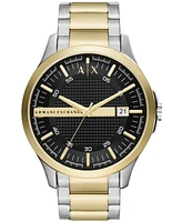 A|X Armani Exchange Men's Three Hand Date Two-Tone Stainless Steel Watch 46mm
