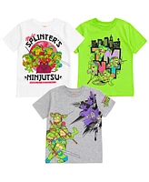 Teenage Mutant Ninja Turtles Toddler Boys Leonardo Michelangelo Donatello Raphael 3 Pack T-Shirts