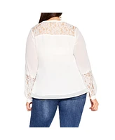 City Chic Plus Mysterious Lace Top