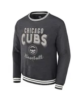 Men's Darius Rucker Collection by Fanatics Heather Charcoal Distressed Chicago Cubs Vintage-Like Pullover Sweatshirt