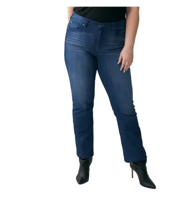 Molly & Isadora Plus High Rise Vintage-Like Wash Bootcut Jean