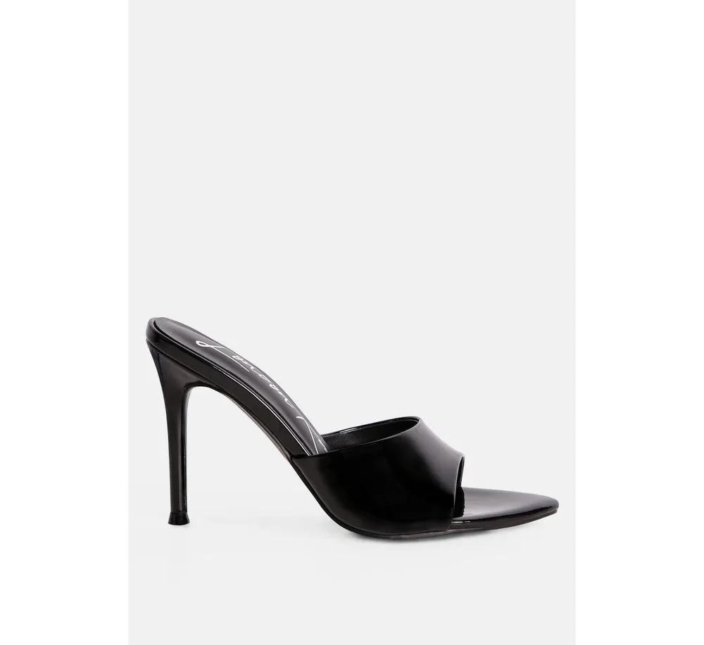 Womens Yule Ball Patent Faux Leather High Heel Sandals