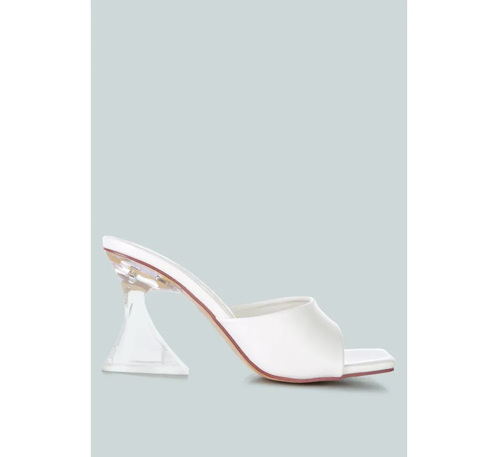 Womens Sweet16 Clear Spool Heel Sandals