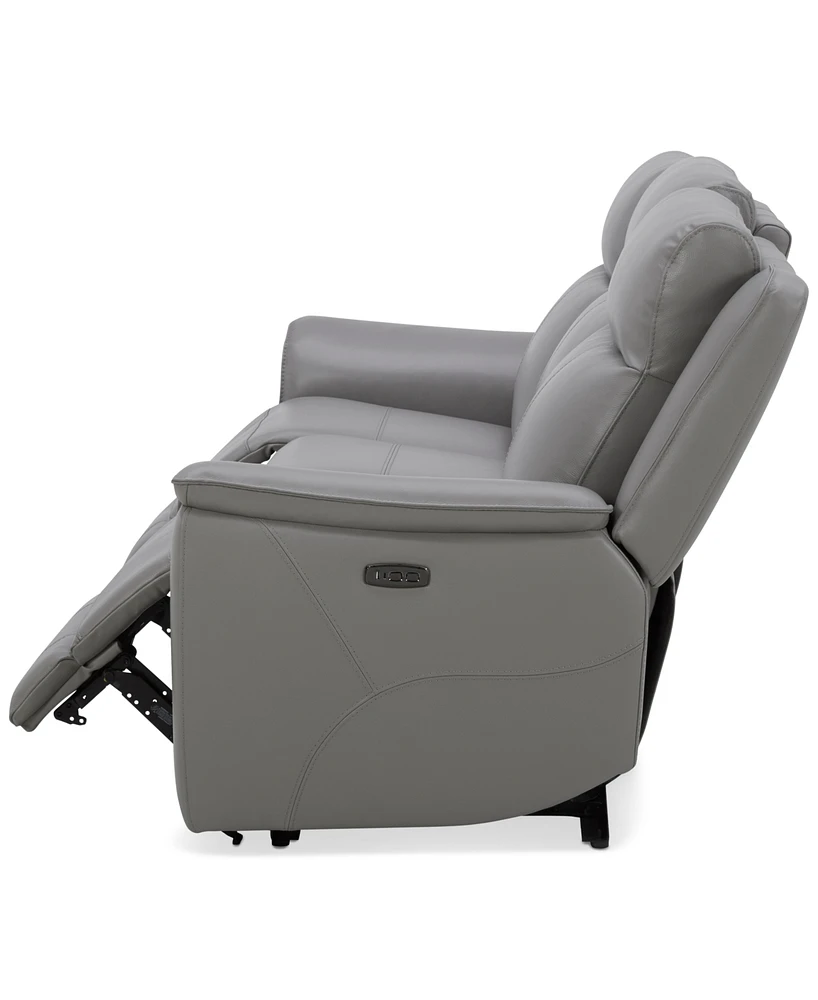 Addyson 88" 3-Pc. Leather Sofa with 2 Zero Gravity Recliners Power Headrests & 1 Armless Chair, Created for Macy's