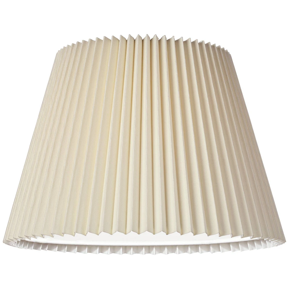 Ivory Linen Knife Pleat Medium Lamp Shade 9" Top x 14.5" Bottom x 10" High (Spider) Replacement with Harp and Finial - Springcrest