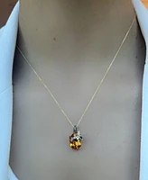 Le Vian Cinnamon Citrine (5-1/10 ct. t.w.) & Diamond (1/6 ct. t.w.) Bee Adjustable 20" Pendant Necklace in 14k Gold