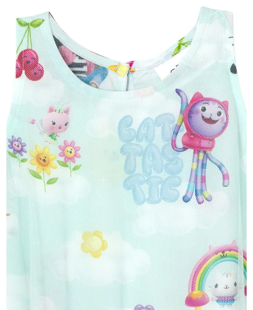 Gabby's Dollhouse Dreamworks Pandy Paws Kitty Fairy Cakey Cat Girls Mesh Dress Toddler| Child