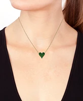 Effy Emerald (3/8 ct. t.w.) Heart 18" Pendant Necklace in 14k Gold