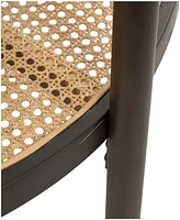 Rosemary Lane 34" x 34" x 17" Rattan Pressed Tempered Glass Top Coffee Table