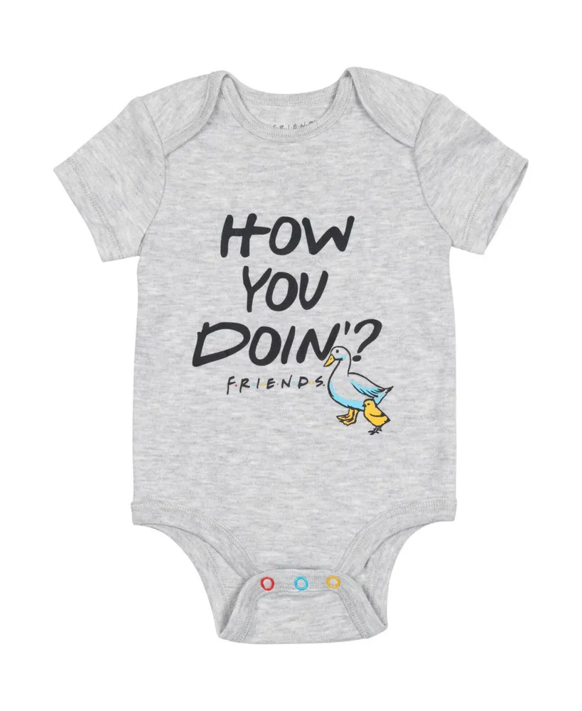 Friends Baby Boys 3 Pack Short Sleeve Bodysuit