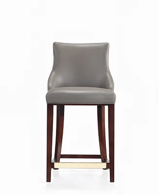 Manhattan Comfort Shubert Leatherette Upholstered Beech Wood Counter Stool