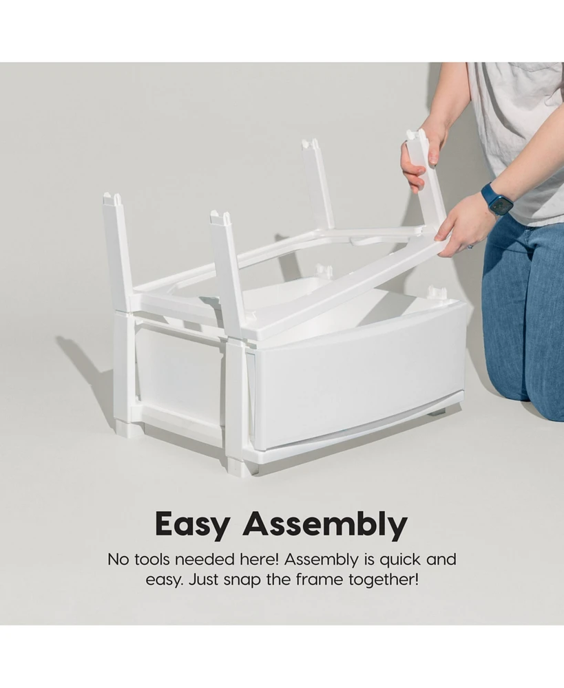 Iris Usa 4 Wide Drawer Storage, Organizer Unit for Bedroom, Closet, Living Room, Nursery, Dorm, White Frame with Matte White Front Panels, Set of 1