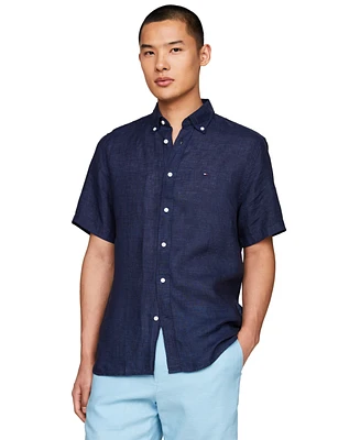 Tommy Hilfiger Men's Regular-Fit Linen Short-Sleeve Shirt