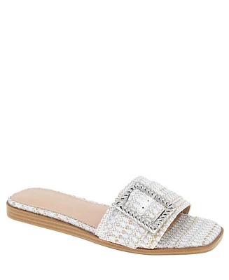 BCBGeneration Women's Mollie Buckled Slide Flat Sandals
