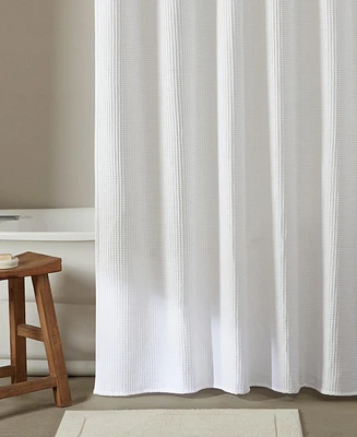 Calvin Klein Waffle Solid Textured Shower Curtain, 70" x 72"