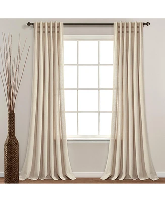 Linen Button Pinched Pleat Window Curtain Panel