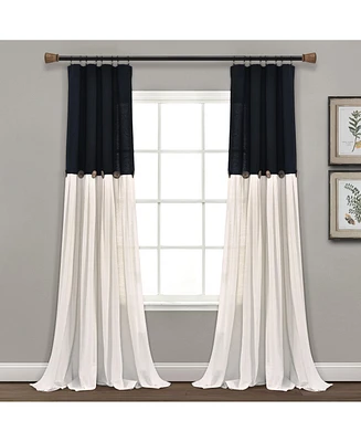 Lush Decor Linen Button Window Curtain - Single Panel Rustic and Modern Farmhouse Curtains
