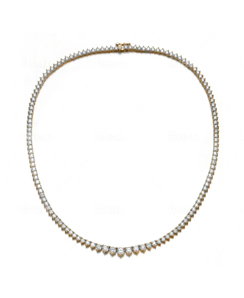 Stylish Cubic Zirconia Graduated Tennis Chain Necklace