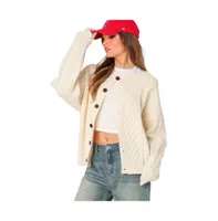 Edikted Women's Rory oversized cable knit cardigan
