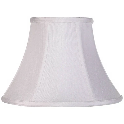 White Small Bell Lamp Shade 6" Top x 12" Bottom x 9" Slant x 8.5" High (Spider) Replacement with Harp and Finial - Springcrest