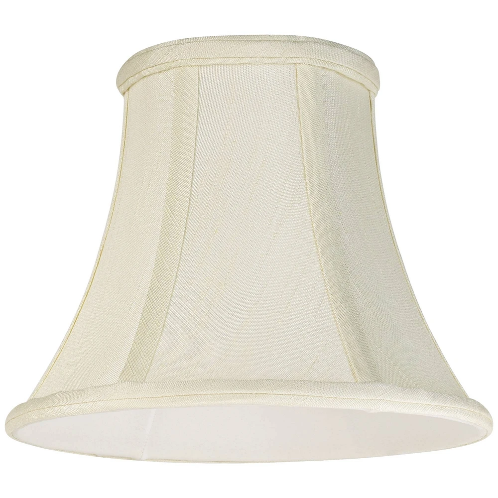 Set of 2 Bell Lamp Shades Cream Medium 4.5" Top x 8.5" Bottom x 7" High Spider with Replacement Harp and Finial Fitting - Springcrest
