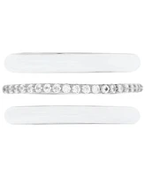 3-Pc. Set Enamel & Cubic Zirconia Stack Ring Sterling Silver