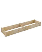 Sugift Wooden Raised Garden Bed Outdoor for Vegetables Flowers Fruit