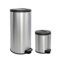 Oscar Round Step-Open Trash Can with Mini Trash Can