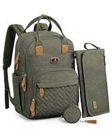 Dikaslon Diaper Bag Backpack with Portable Changing Pad, Pacifier Case and Stroller Straps
