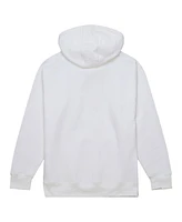 Men's Mitchell & Ness x Tats Cru White Philadelphia 76ers Hardwood Classics Brick Pullover Hoodie