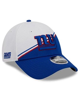 Men's New Era White, Royal New York Giants 2023 Sideline 9FORTY Adjustable Hat