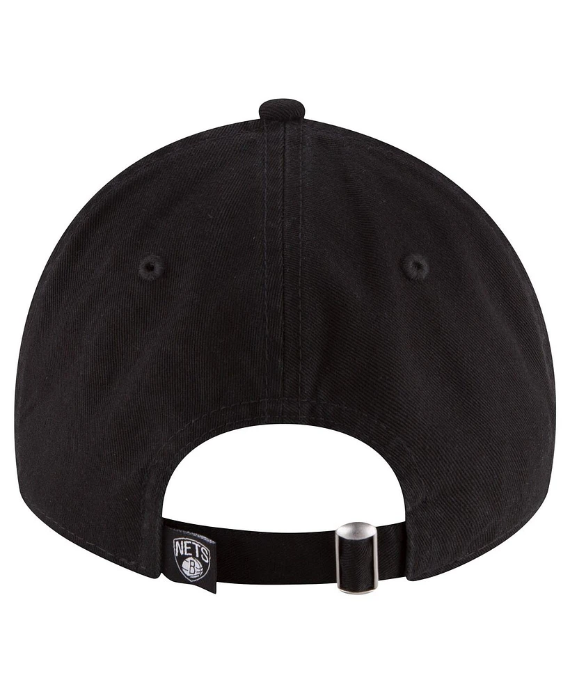 Men's New Era Black Brooklyn Nets Team 2.0 9TWENTY Adjustable Hat