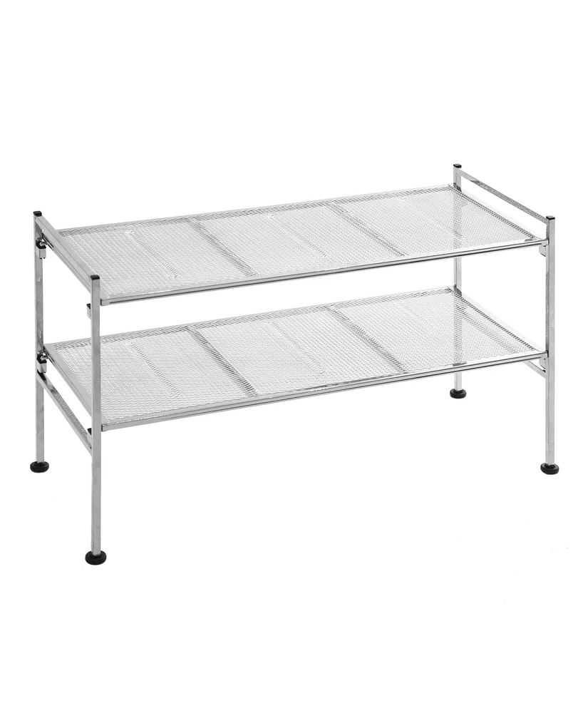 Seville Classics 4-Tier Stackable Metal Mesh Shoe Storage Rack Organizer