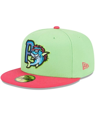 Men's New Era Green Pensacola Blue Wahoos Theme Nights Pensacola Mullets Alternate 2 59FIFTY Fitted Hat