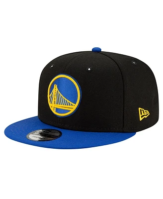 Men's New Era Black, Royal Golden State Warriors Official Team Color 2Tone 9FIFTY Snapback Hat