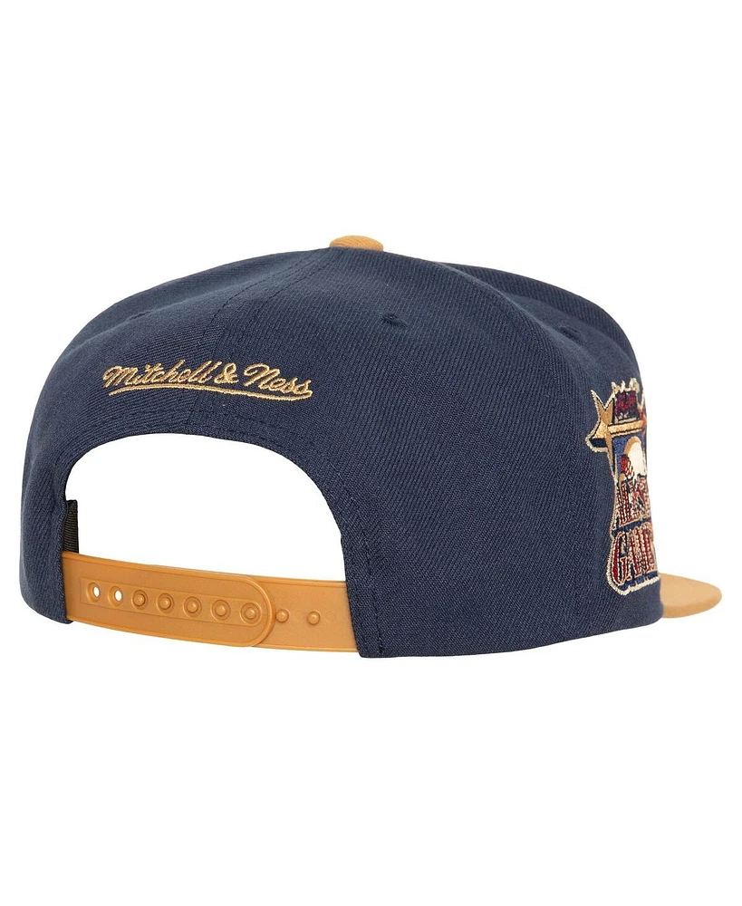 Men's Mitchell & Ness Navy Atlanta Braves Work It Snapback Hat