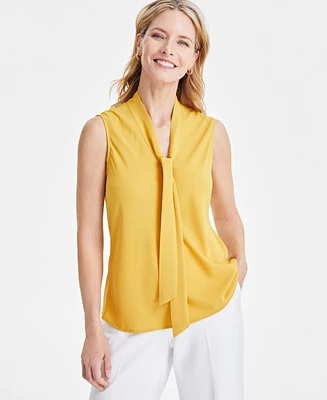 Kasper Women's Sleeveless Tie-Neck Top
