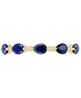 Lab-Grown Blue Sapphire (1 ct. t.w.) & Lab-Grown White Sapphire (1/20 ct. t.w.) Pear Ring in 14k Gold-Plated Sterling Silver (Also in Lab-Grown Pink S