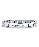 Bling Jewelry Stainless Steel Watchband Identification Id Bracelet Name Tag Curb 8.5 Inch