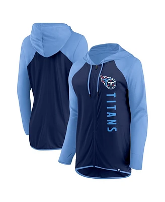 Women's Fanatics Navy, Light Blue Tennessee Titans Forever Fan Full-Zip Hoodie