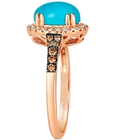 Le Vian Robins Egg Blue Turquoise (2 ct. t.w.) & Diamond (1/3 Halo Ring 14k Rose Gold