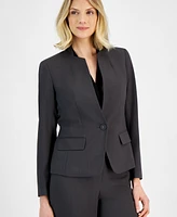 Le Suit Women's Single-Button Blazer and Slim-Fit Pantsuit