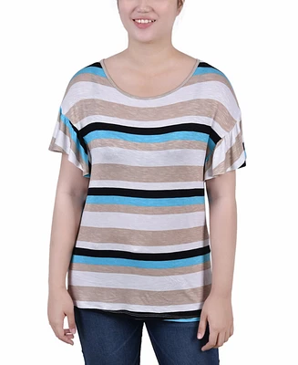 Ny Collection Women's Short Flutter Sleeve Top