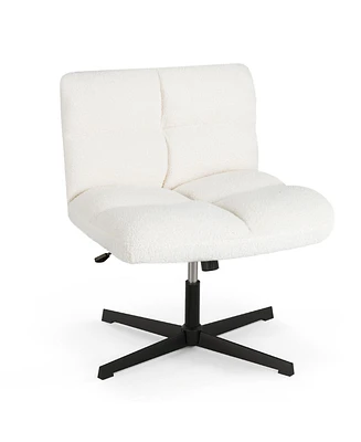 Armless Office Desk Chair Modern Swivel Vanity Chair with Adjustable Height